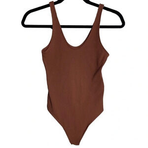 abercrombie & fitch soft a&f collection ribbed body suit  size Xs Academia Brown